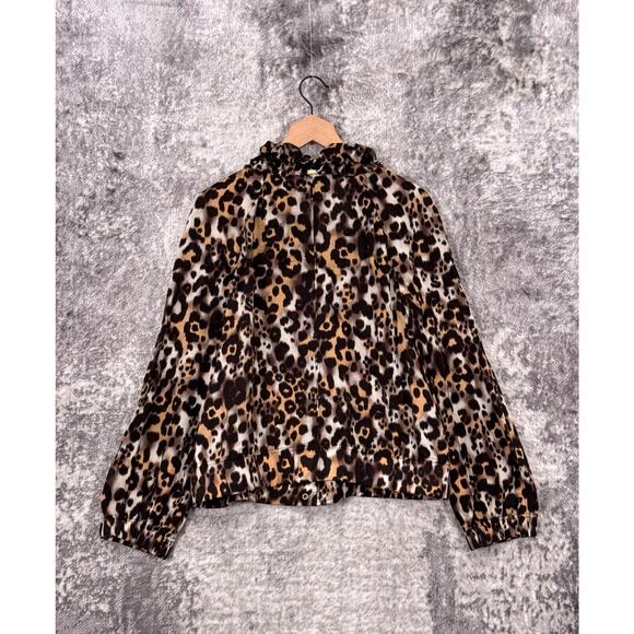 St John Jacket Large Womens Silk Leopard Lightweight Full Zip - Picture 3 of 8